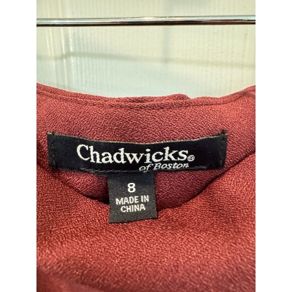 Chadwicks of Boston Burgundy Skirt Lined 100% Polyester Size 8 - Picture 3 of 4